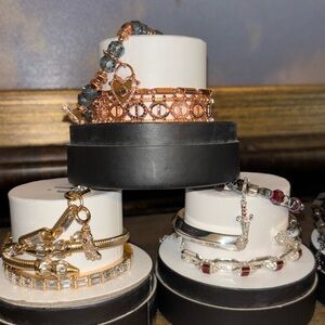 Chic Rose Gold and Silver Heart Bracelet